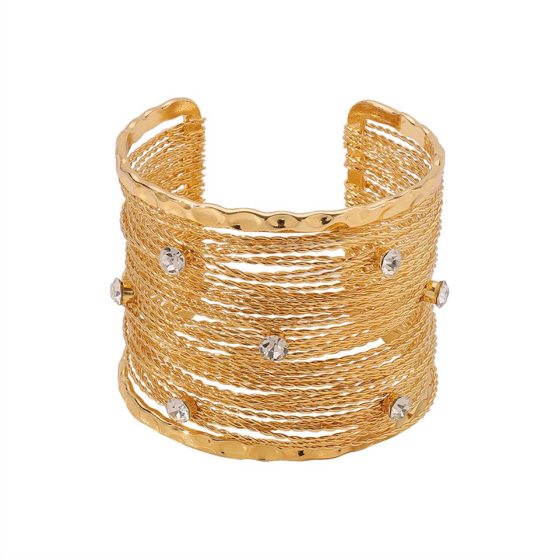 Retro Punk Style Wide Edition Metal Brushed Wire Strip Open  Retro Punk Style Wide Edition Metal Brushed Wire Strip Open