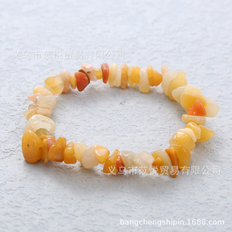 5pcs natural crystal gravel elastic bracelet colorful gravel