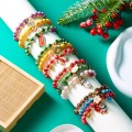 Christmas bracelet set snowman beaded bracelet