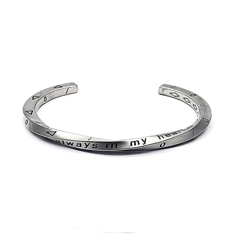 Men's silver adjustable Viking pattern Bracelet
