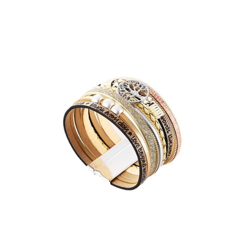 Hand Woven Leather Hollow Tree of Life Multilayer Bracelet Hand Woven Leather Hollow Tree of Life Multilayer Bracelet