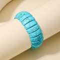 Fashion Retro Bohemian Style Wide Textured Turquoise Bracele