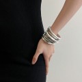 Light Luxury Multi-layer Gold and Silver Stacked Stretch Bracelet