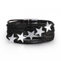Multi-layer PU Magnetic Buckle Creative Five-pointed Star Bracelet