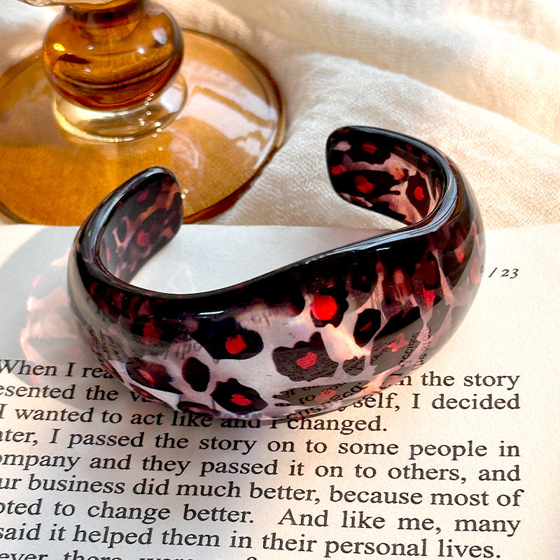 10pcs Bracelet C- shaped Simple Resin Bracelet Fashion Leopa