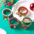 Christmas bracelet set snowman beaded bracelet