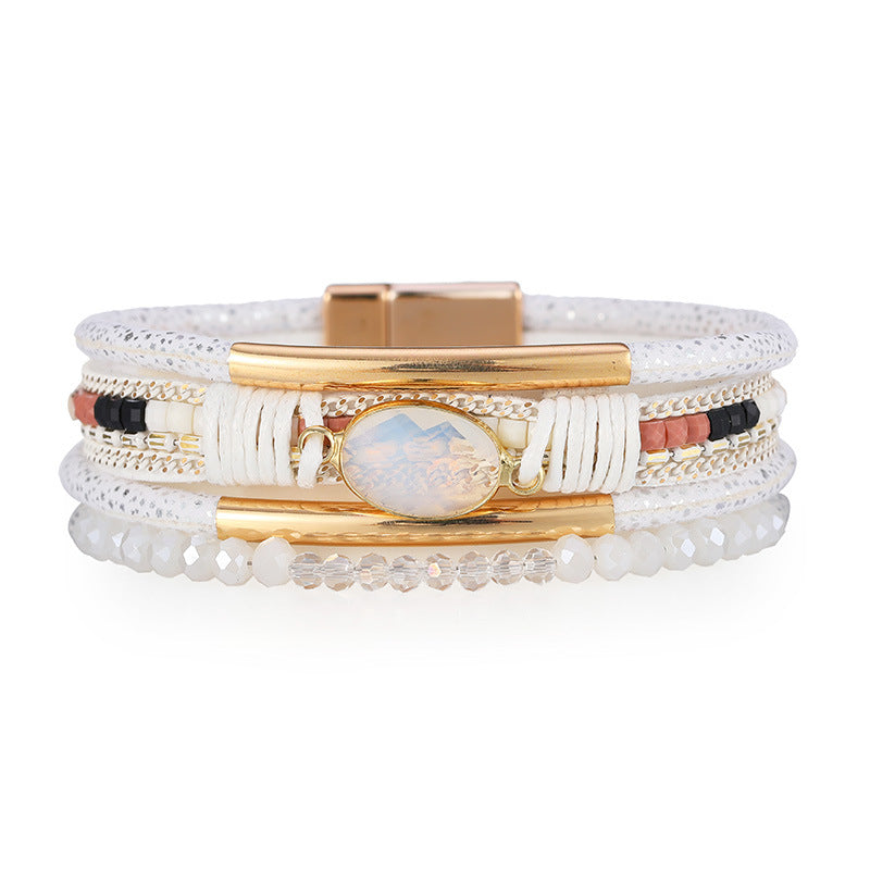 Bohemian Copper Design Crystal Stone Multilayer Ethnic Style Bracelet Bohemian Copper Design Crystal Stone Multilayer Ethnic Style Bracelet