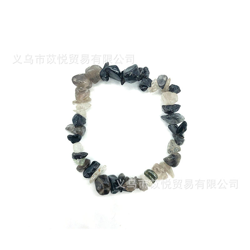 5pcs natural crystal gravel elastic bracelet colorful gravel