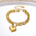Stainless Steel Trendy Double-Layer Heart Bracelet