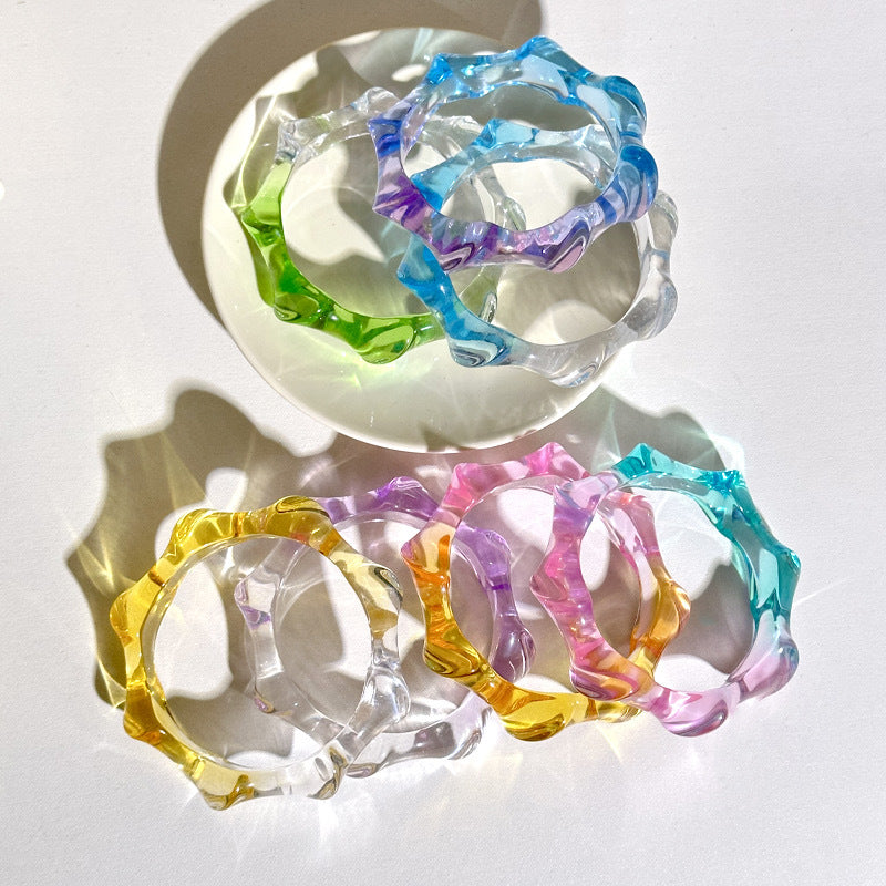 10pcs new gradient transparent color matching wave roun 10pcs new gradient transparent color matching wave roun