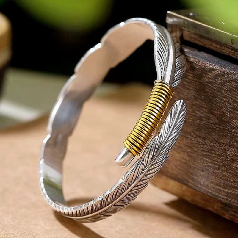 Men's silver adjustable Viking pattern Bracelet