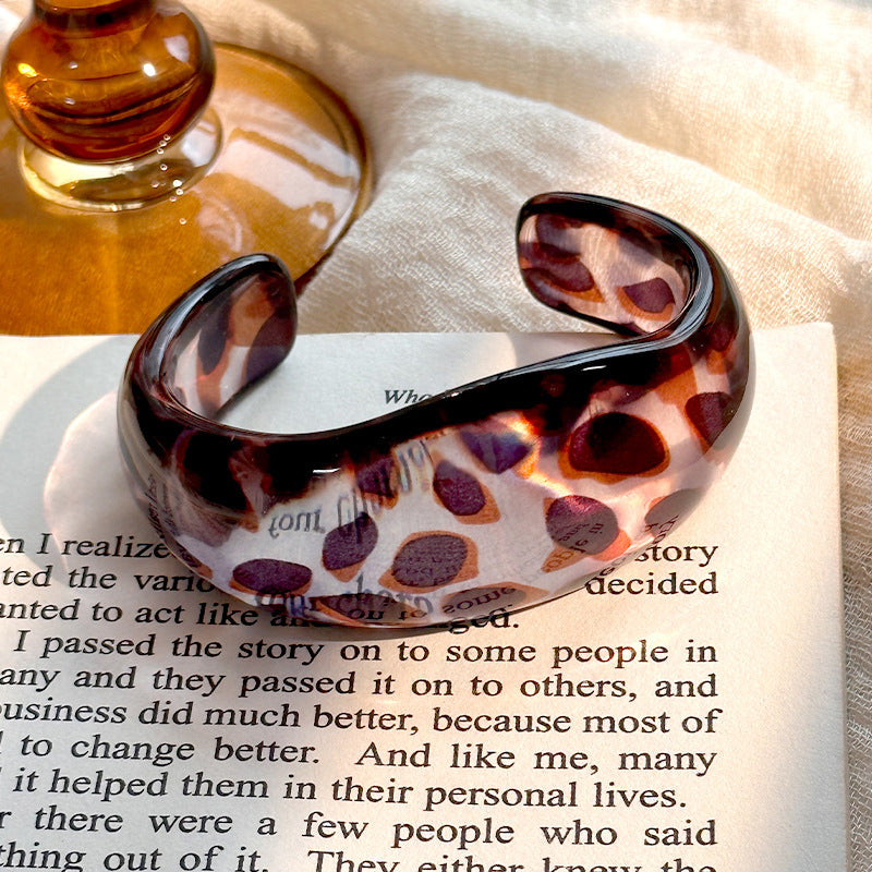 10pcs Bracelet C- shaped Simple Resin Bracelet Fashion Leopa