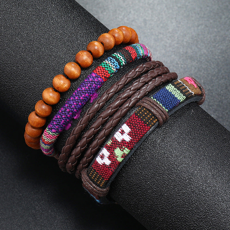 Handwoven Bohemian Retro Diy 4 Piece Bracelet Set