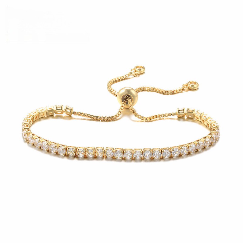 Adjustable Pull-out Bracelet Zirconia Bracelet Thickened Pla