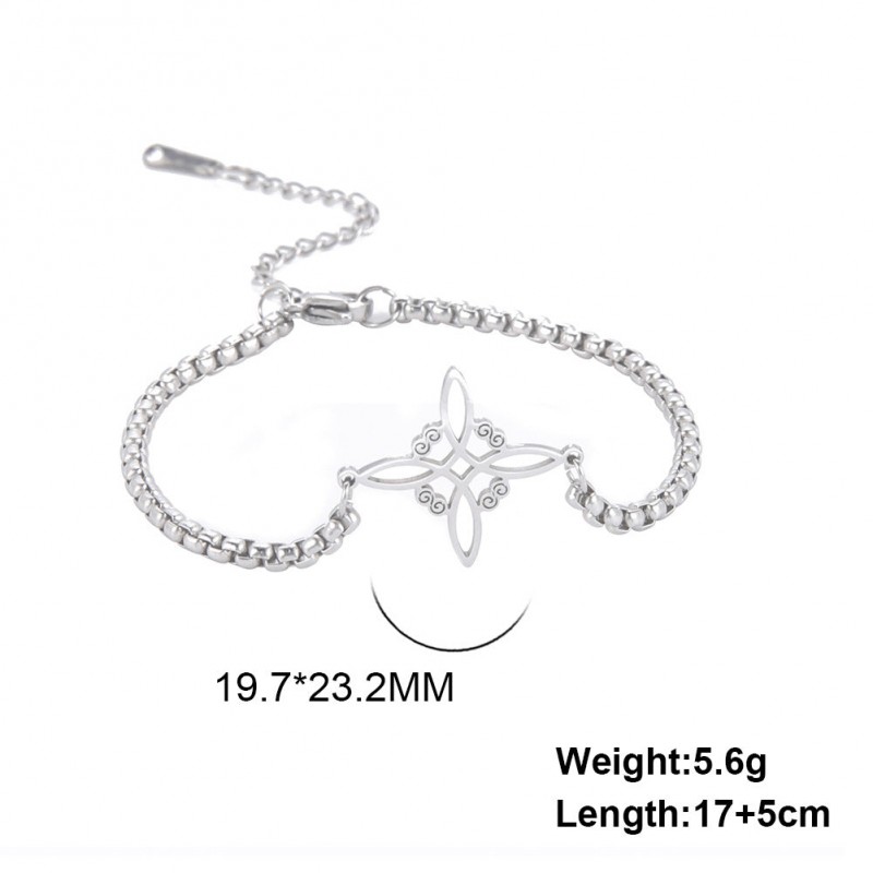Witch knot S-shaped double hole pendant box chain stainless 
