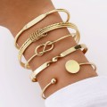 Creative geometric smooth open knot bracelet 5-piece set