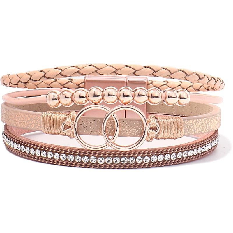 Handmade Magnetic Clasp Diamond Encrusted Leather Bracelet Handmade Magnetic Clasp Diamond Encrusted Leather Bracelet