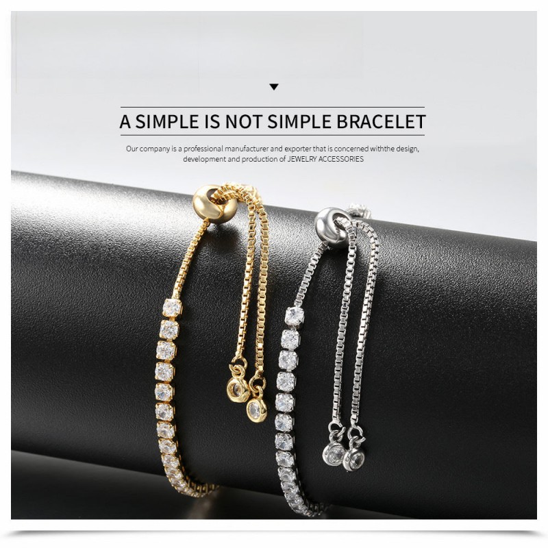 Adjustable Pull-out Bracelet Zirconia Bracelet Thickened Pla