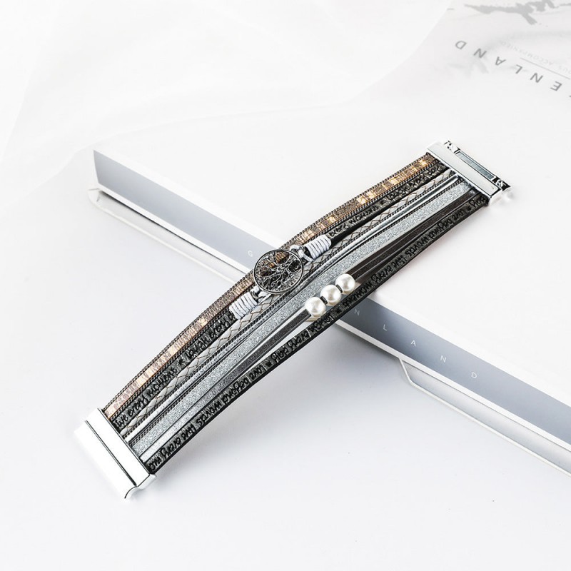 Hand Woven Leather Hollow Tree of Life Multilayer Bracelet Hand Woven Leather Hollow Tree of Life Multilayer Bracelet