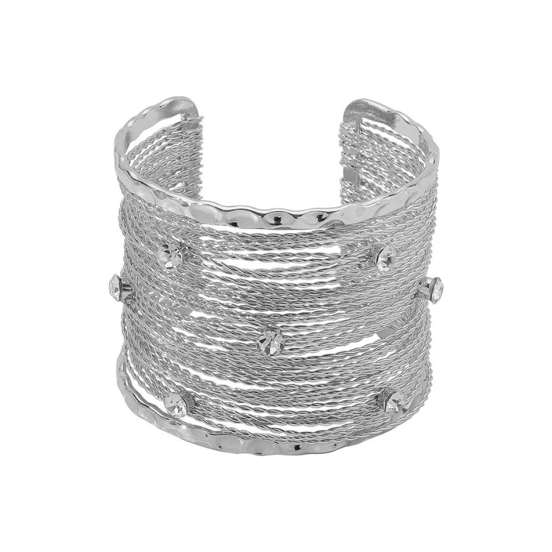 Retro Punk Style Wide Edition Metal Brushed Wire Strip Open  Retro Punk Style Wide Edition Metal Brushed Wire Strip Open