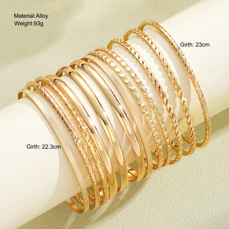 Retro exaggerated stacking wide bracelet set