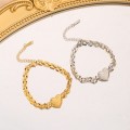 Titanium steel heart strap thick chain bracelet