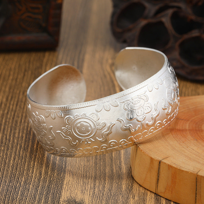 Vintage Ethnic Style Miao Silver Bracelet