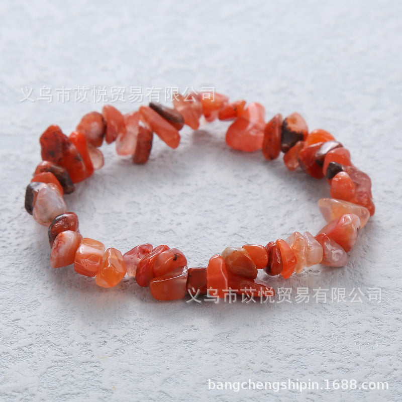 5pcs natural crystal gravel elastic bracelet colorful gravel