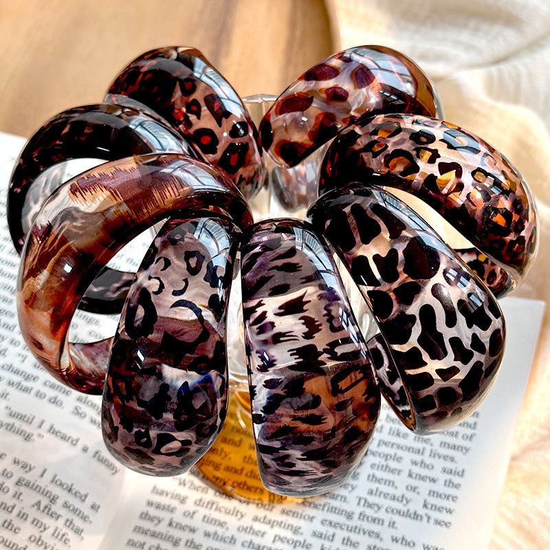 10pcs Bracelet C- shaped Simple Resin Bracelet Fashion Leopa 10pcs Bracelet C- shaped Simple Resin Bracelet Fashion Leopa