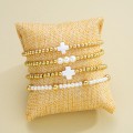 Bohemian Bead Cross Bracelet 4-Piece Set